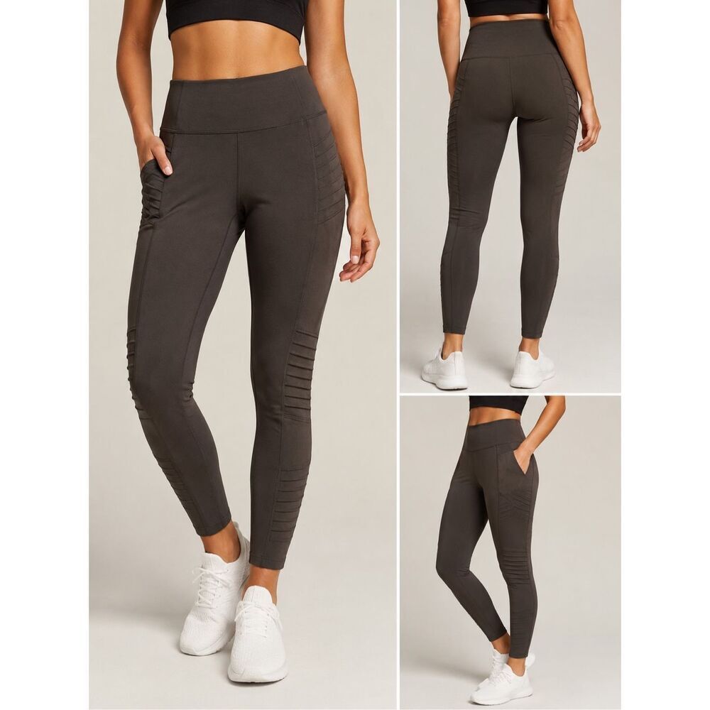 Athleta Delancey Moto Tight Leggings Medium Brown High Rise Yoga Pant